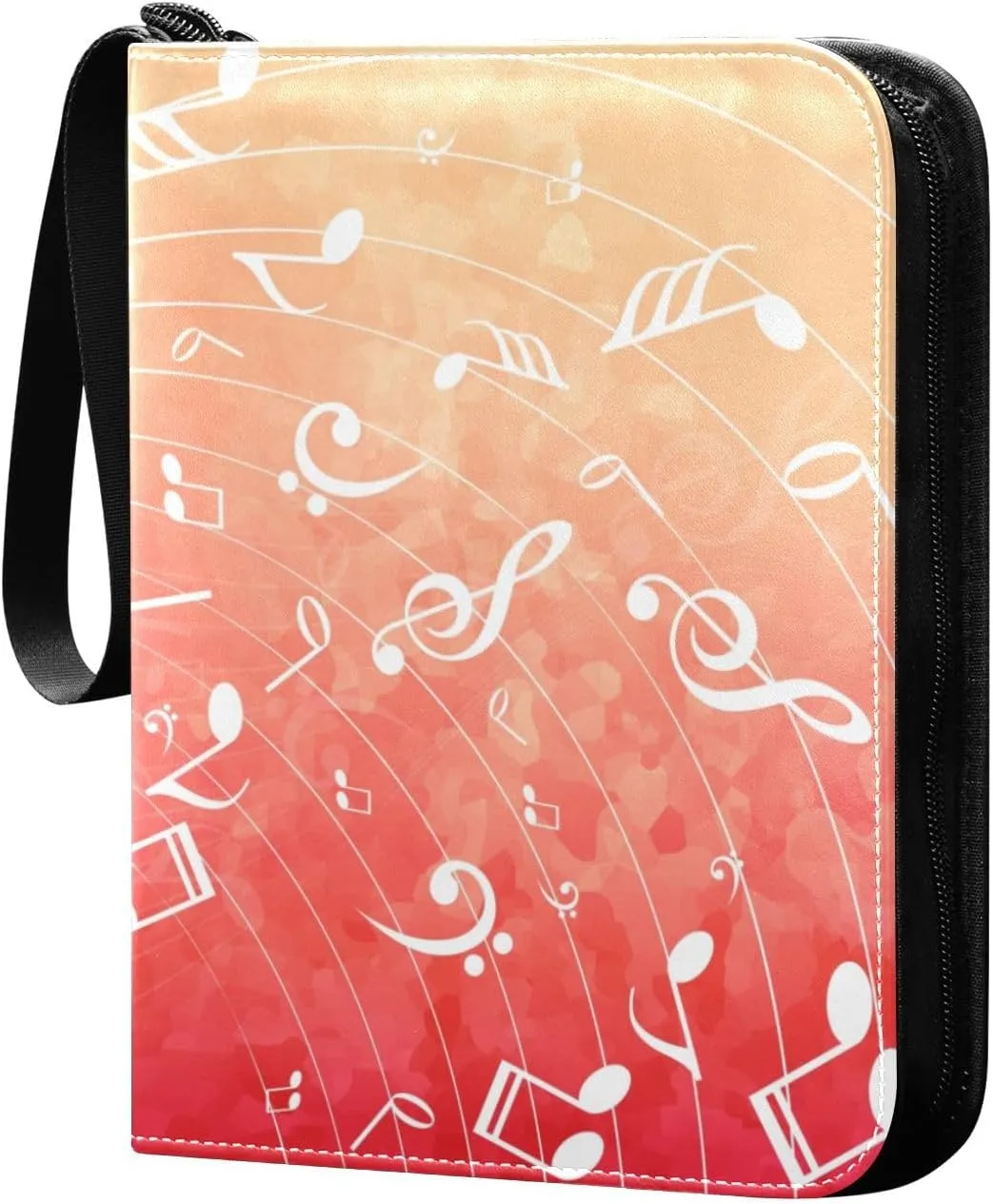 Colorful-music Print Game Sports Cards Card Binders 4 Pocket - Hold 400 Game Cards, Waterproof Wear-resistant Trading Card Albums Collection Book Holder for Boys Girls