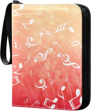 Colorful-music Print Game Sports Cards Card Binders 4 Pocket - Hold 400 Game Cards, Waterproof Wear-resistant Trading Card Albums Collection Book Holder for Boys Girls