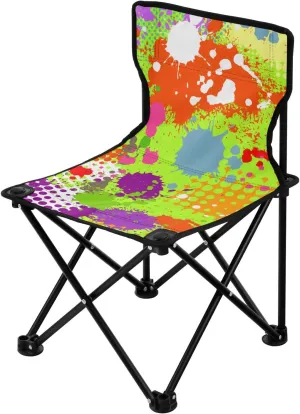 Colorful Painting Collapsible Camping Chairs for Adults Ultra Lightweight Folding Chair with Carrying Bag Travel Chair for Fishing Traveling