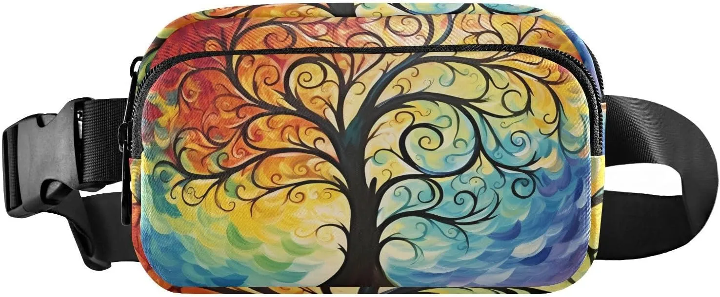 Colorful Tree Life Oil Painting Fanny Packs for Women Fanny Pack For Men Belt Bag Crossbody Fanny Packs for Women Running Fanny Pack Waist Pack 21341443