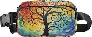Colorful Tree Life Oil Painting Fanny Packs for Women Fanny Pack For Men Belt Bag Crossbody Fanny Packs for Women Running Fanny Pack Waist Pack 21341443