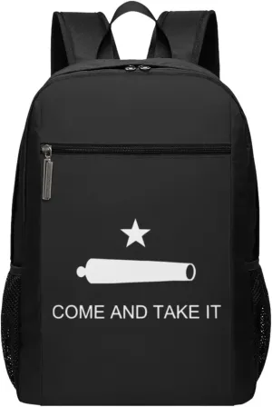 Come And Take It Gonzales Flag Texas Battle Travel Laptop Backpack, Business Anti Theft Slim Sturdy Laptops Backpacks, College Computer Bag Gift for Men & Women Fits 17 Inch Notebook,Black