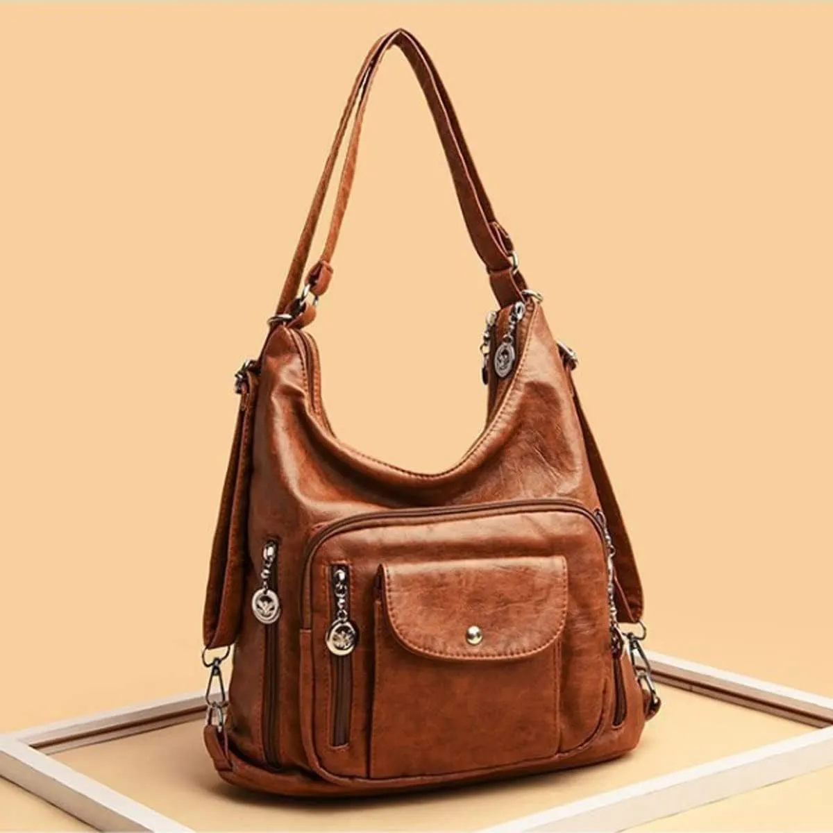 Convertible Backpack Purse for Women PU Leahter Handbag Fashion Hobo Multiple Pockets Tote Satchel Shoulder Bag
