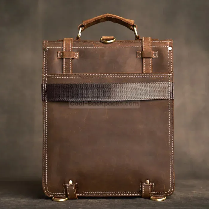 Convertible Leather Tote Backpack