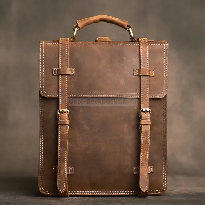 Convertible Leather Tote Backpack