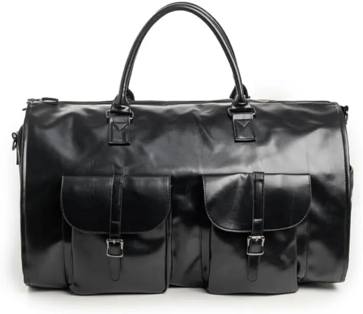 Convertible Travel Clothing Carry On Luggage Bag 2-in-1 Hanging Suitcase Suit Business Travel Bag(Color:Deep Brown)