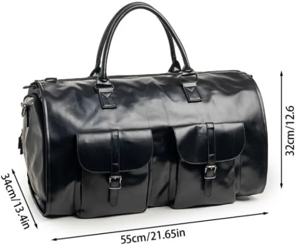 Convertible Travel Clothing Carry On Luggage Bag 2-in-1 Hanging Suitcase Suit Business Travel Bag(Color:Deep Brown)