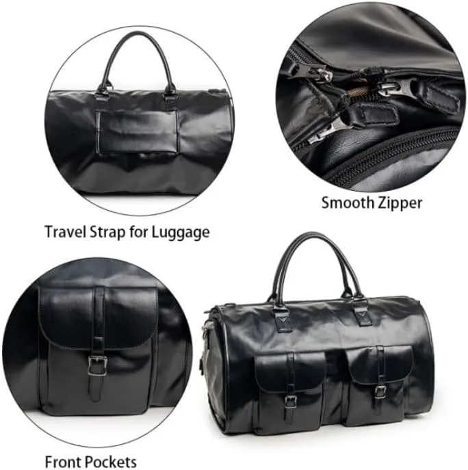Convertible Travel Clothing Carry On Luggage Bag 2-in-1 Hanging Suitcase Suit Business Travel Bag(Color:Deep Brown)