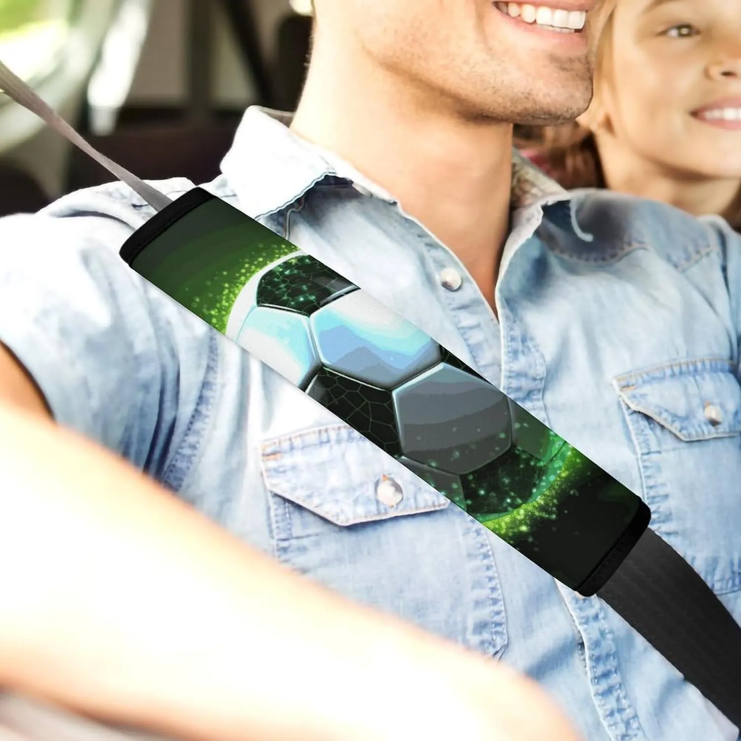Cool Soccer Ball Auto Seat Belt Cover 2PCS Universal Car Seat Belt Shoulder Protector Pad, Protect Your Shoulders and Neck for Car Seat Belt, Shoulder Bag, Backpack