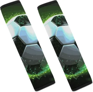 Cool Soccer Ball Auto Seat Belt Cover 2PCS Universal Car Seat Belt Shoulder Protector Pad, Protect Your Shoulders and Neck for Car Seat Belt, Shoulder Bag, Backpack