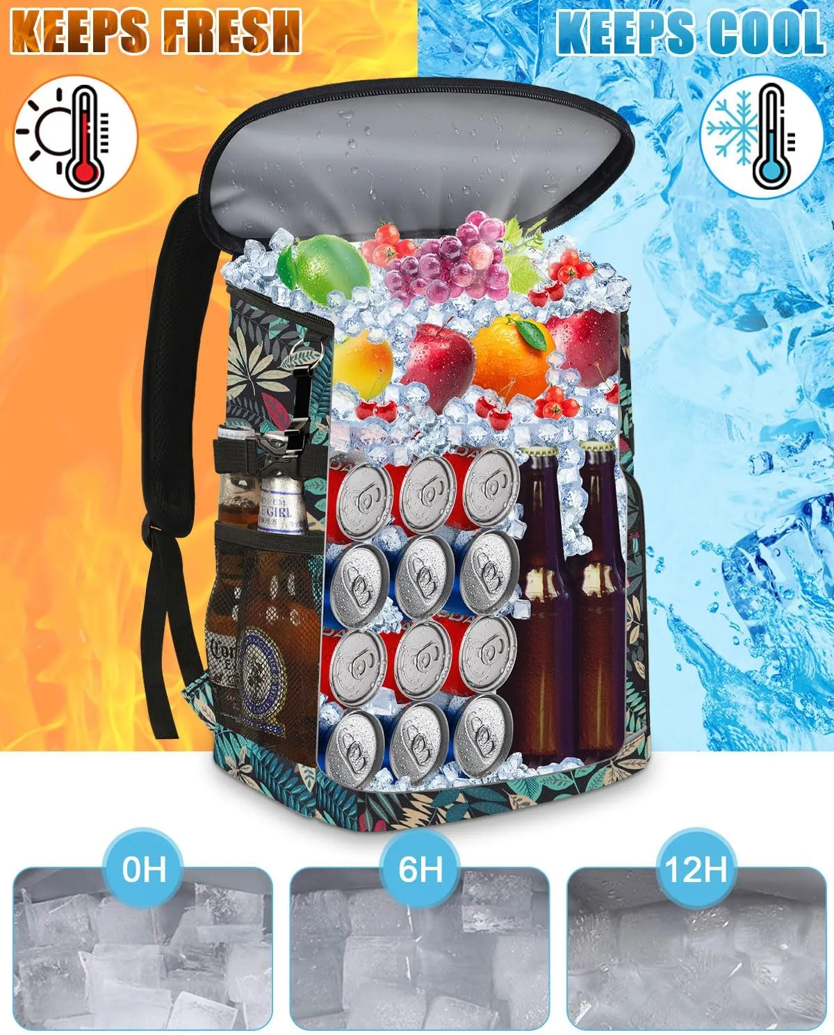 Cooler Backpack Insulated Leakproof Waterproof Backpack Cooler Bag 30/45 Cans, Large Capacity Lightweight Travel Camping Beach Backpack Cooler Ice Chest for Men and Women