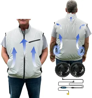 Cooling Vest for Men and Women with Air Conditioning Fans，Water-resistant Surface Lightweight Quick Dry with UV Protection