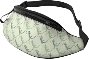 Crossbody Fanny Packs for Women Men - Artistic Cute Lizard Gecko Green_A Travel Belt Bag Running Waist Bag for Women Men