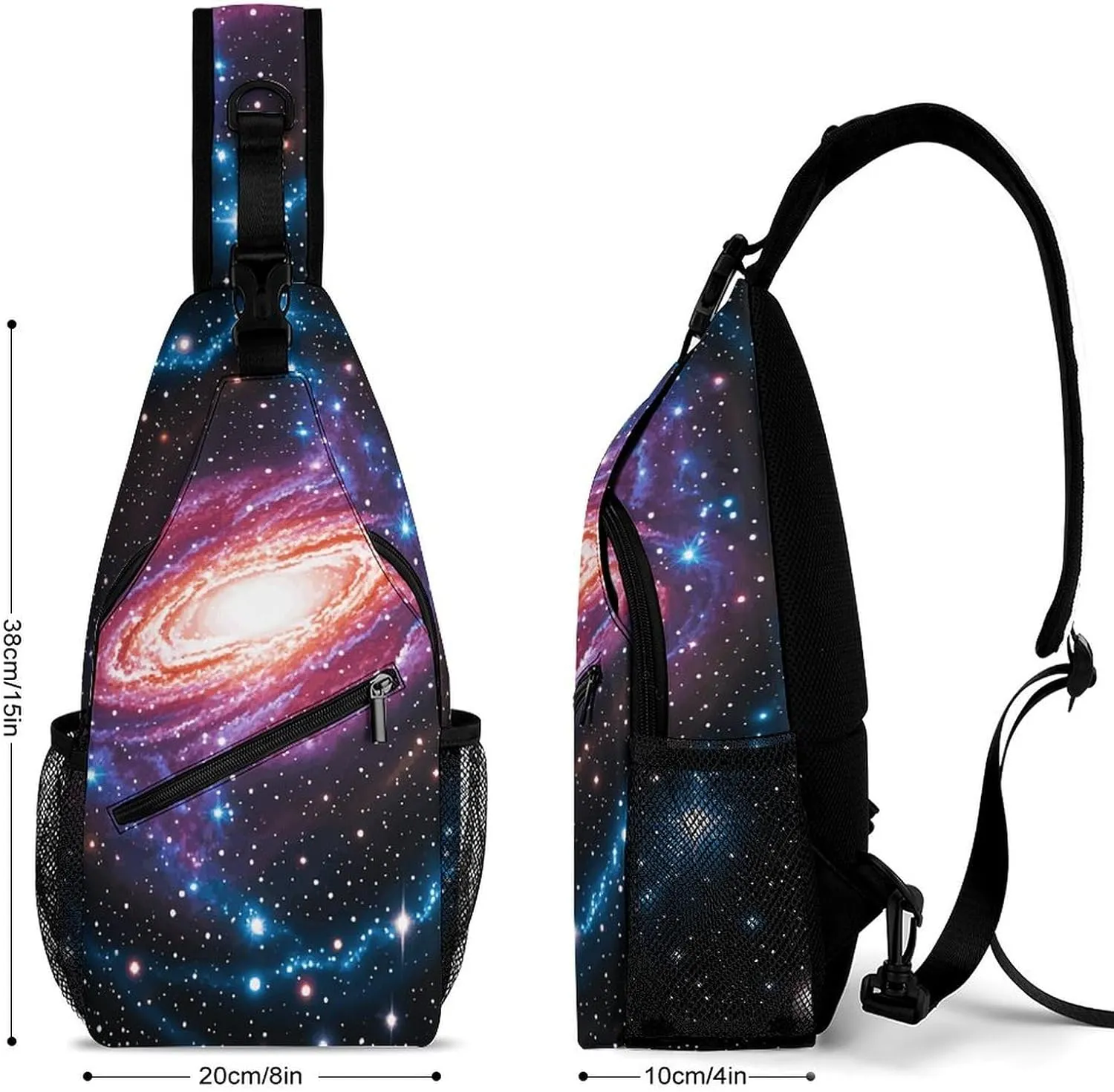 Crossbody Sling Bag Colorful Skulls Print Backpack Sling Bag Travel Hiking Chest Bag Shoulder Bag Daypack