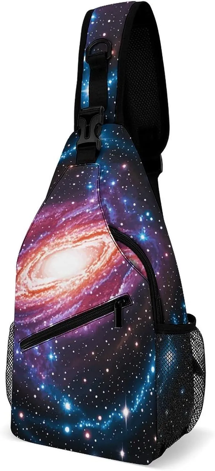 Crossbody Sling Bag Colorful Skulls Print Backpack Sling Bag Travel Hiking Chest Bag Shoulder Bag Daypack