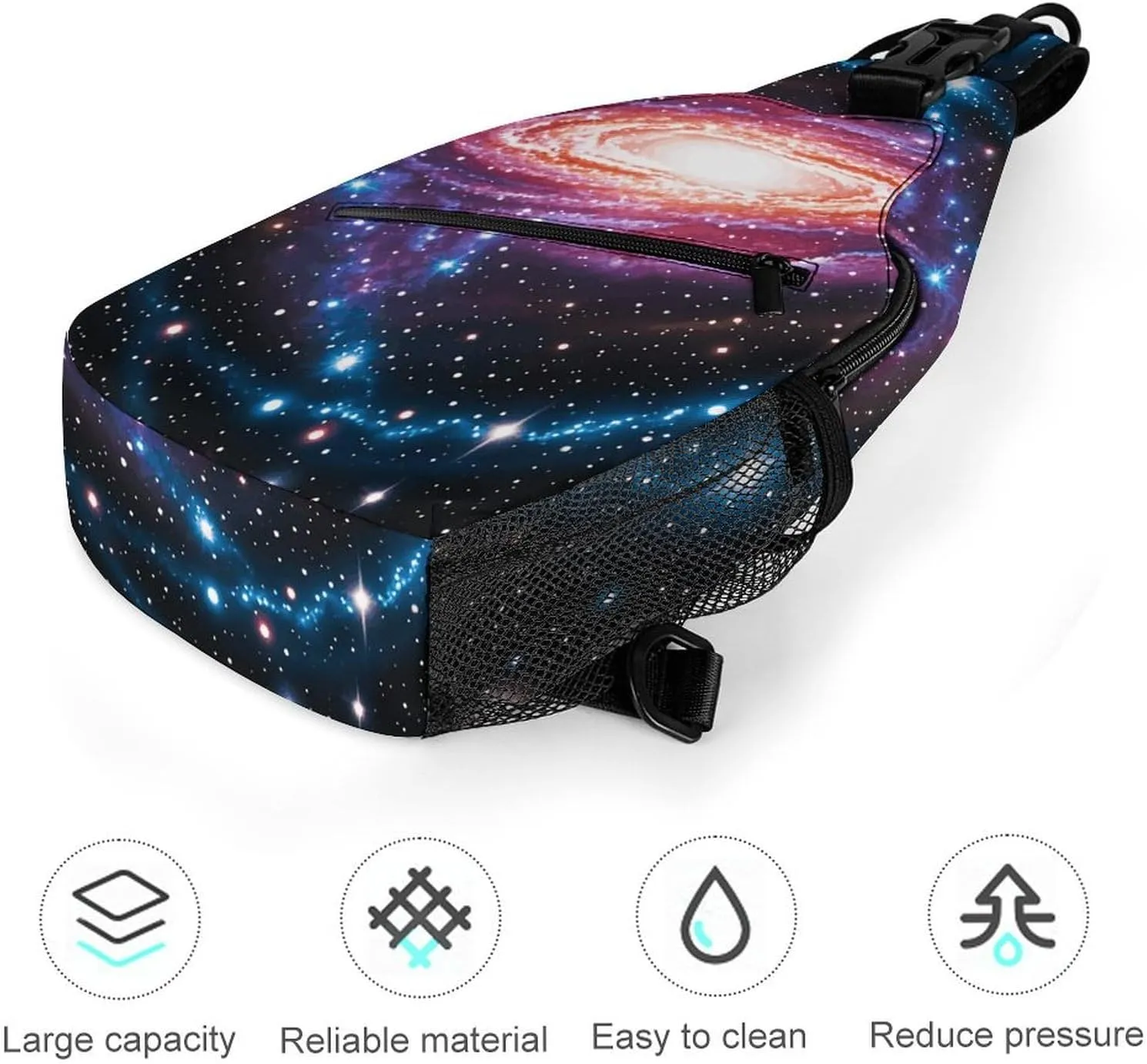 Crossbody Sling Bag Colorful Skulls Print Backpack Sling Bag Travel Hiking Chest Bag Shoulder Bag Daypack