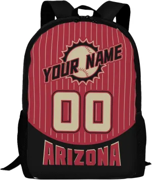 Custom Arizona Backpack for Boy Girl Personalized Name Number High Capacity School Backpacks Laptop Bag Casual Travel Backpack Men Women