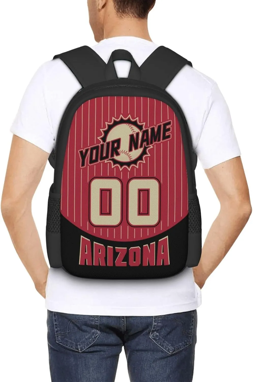 Custom Arizona Backpack for Boy Girl Personalized Name Number High Capacity School Backpacks Laptop Bag Casual Travel Backpack Men Women