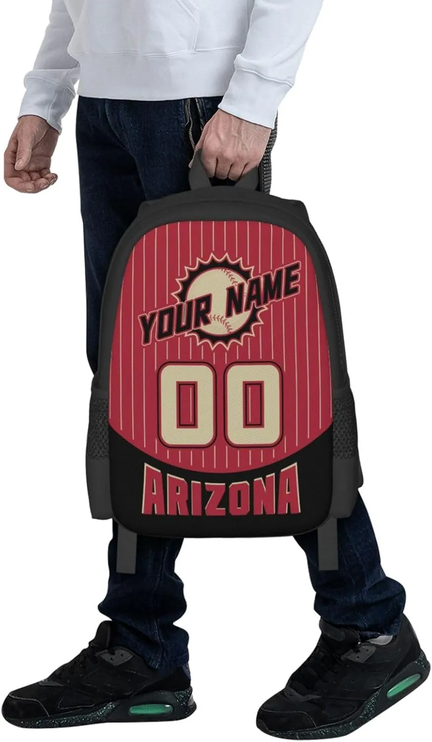 Custom Arizona Backpack for Boy Girl Personalized Name Number High Capacity School Backpacks Laptop Bag Casual Travel Backpack Men Women