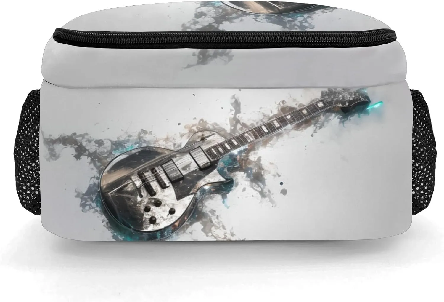 Custom Art Bass Guitar Music Backpack Name Casual Bag Daypack for Women Men Camping Hiking