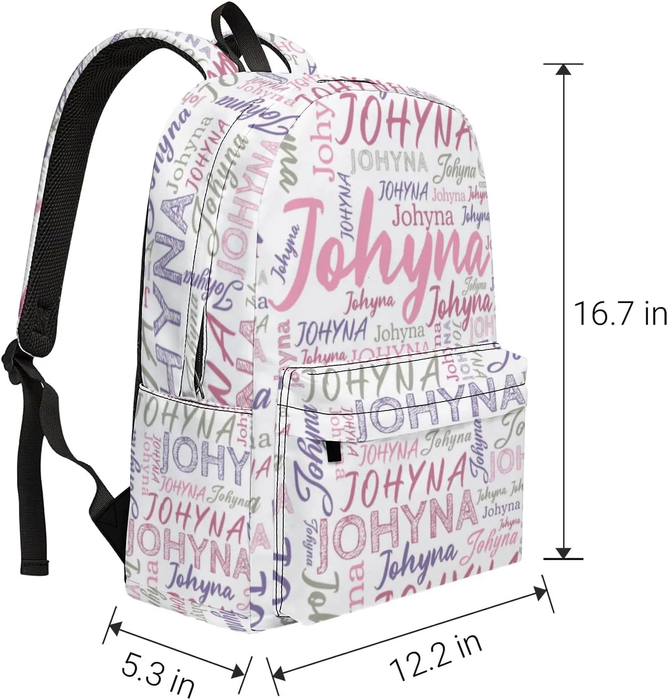 Custom Backpack with Name Personalized Name School Backpack, Customized Bookbag for Boys Girls Kids School Travel Work (Color12)