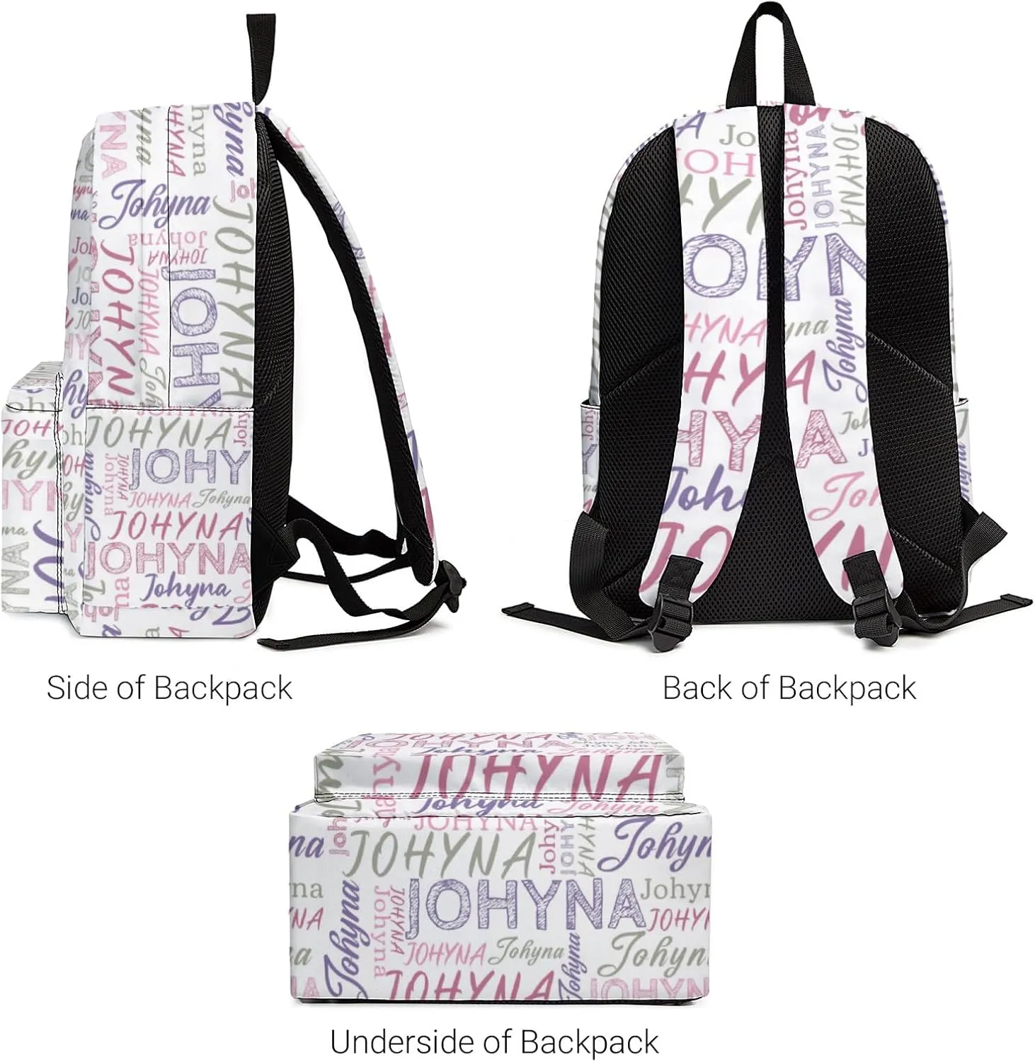 Custom Backpack with Name Personalized Name School Backpack, Customized Bookbag for Boys Girls Kids School Travel Work (Color12)