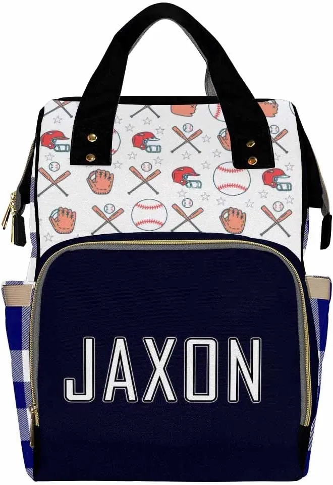 Custom Backpacks with Name Personalized Baby Diaper Bag Monogram Nappy Backpack with Thermal Pockets for Adults Kids Travel Outdoor Mommy Bag Waterproof Diaper Bag Customized Gift