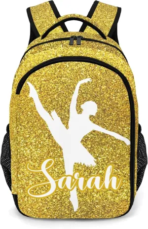 Custom Ballet Dance Backpack Name Casual Bag Daypack for Women Men Camping Hiking