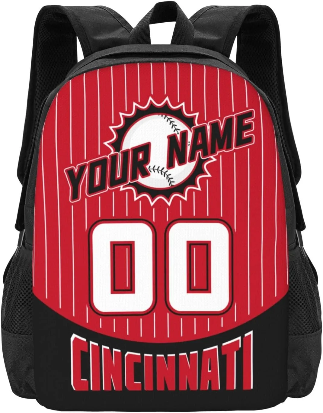 Custom Cincinnati Backpack for Boy Girl Personalized Name Number High Capacity School Backpacks Laptop Bag Casual Travel Backpack Men Women