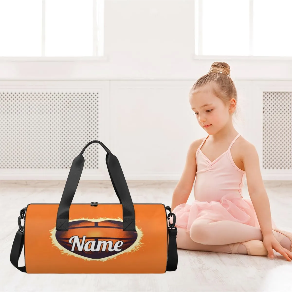 Custom Dance Duffel Bag Sport Backpacks Gyms and Weekend Overnight Travel Duffle Bag Birthday Christmas Halloween Waterproof, Basketballs Heart