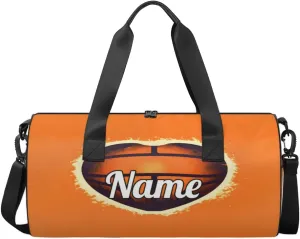 Custom Dance Duffel Bag Sport Backpacks Gyms and Weekend Overnight Travel Duffle Bag Birthday Christmas Halloween Waterproof, Basketballs Heart
