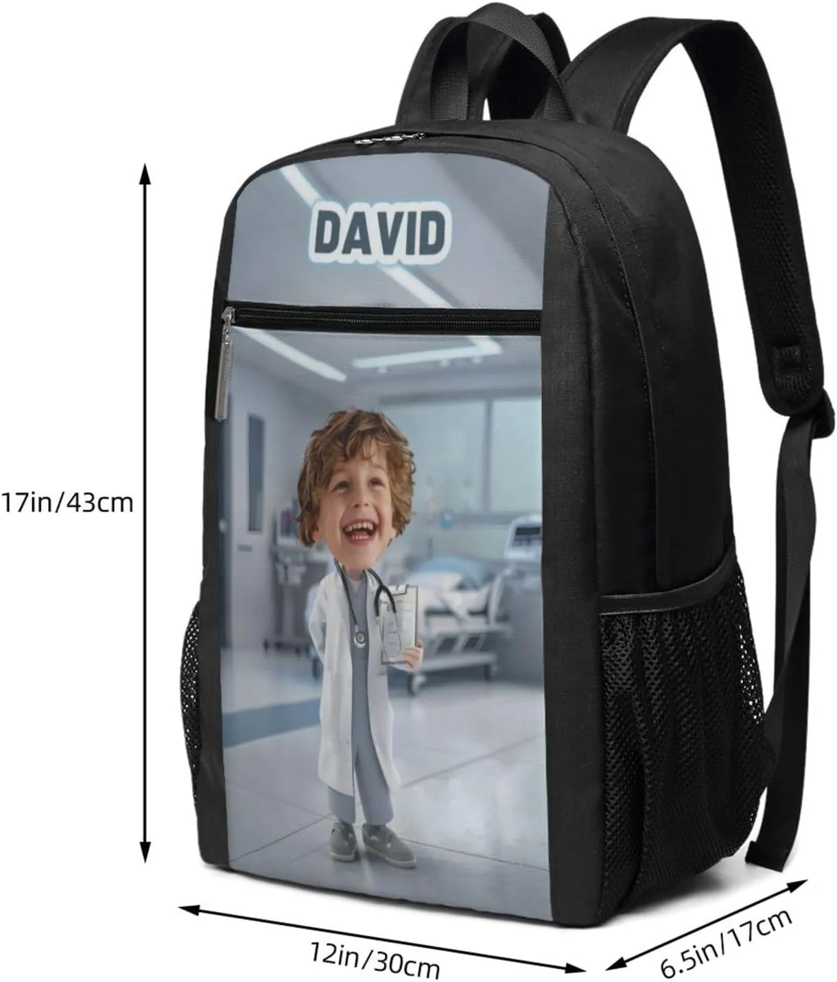 Custom Doctor Backpack Personalized Backpack Add Your Name Text Photo Customize Large-capacity Casual Backpack for Camping Hiking Travel 17in