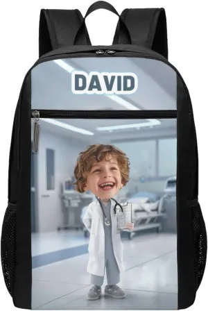 Custom Doctor Backpack Personalized Backpack Add Your Name Text Photo Customize Large-capacity Casual Backpack for Camping Hiking Travel 17in