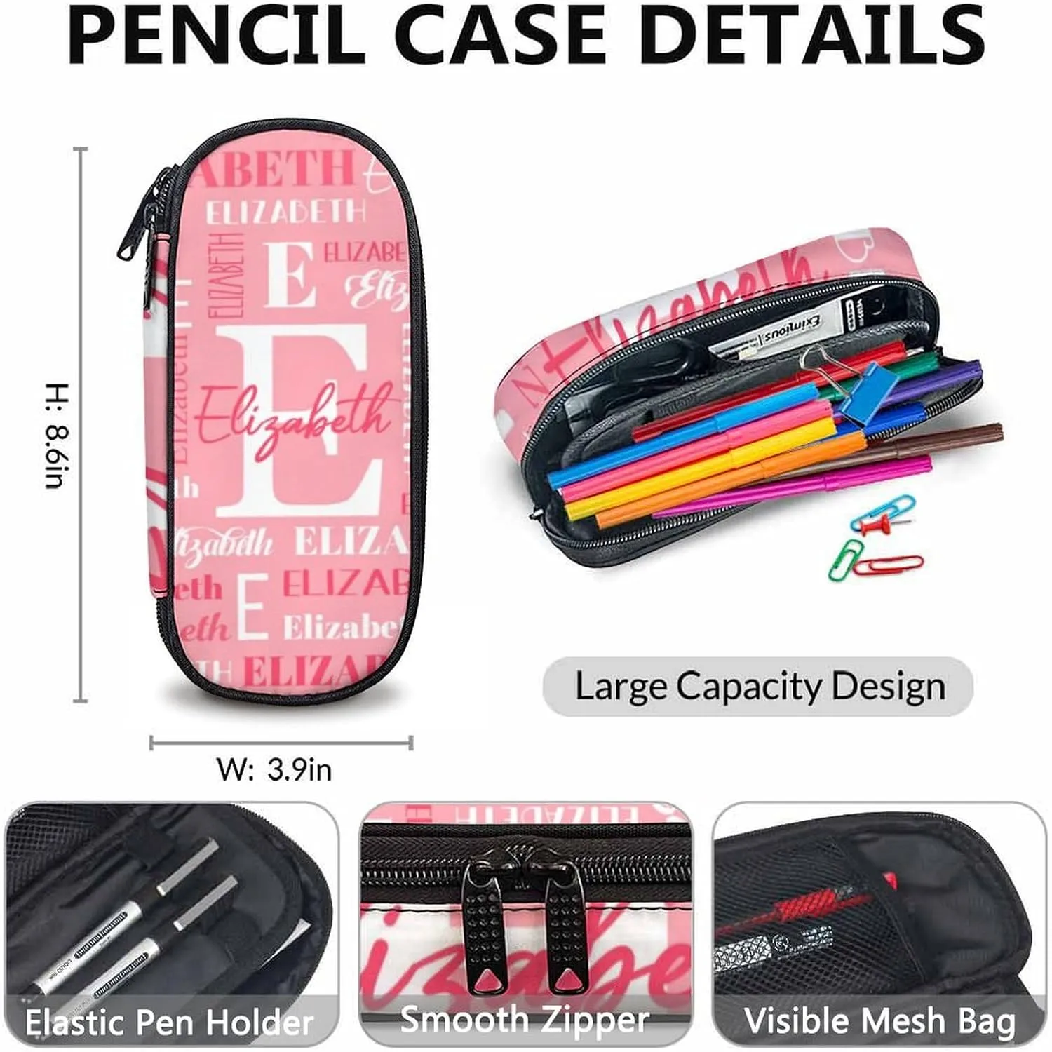 Custom Kids Backpacks, 3 in 1 Girls School Backpack Set for Students, Personalized Pink Bookbag with Lunchbag Matching Combo for Kindergarten Preschool Elementary, Back to School Supplies