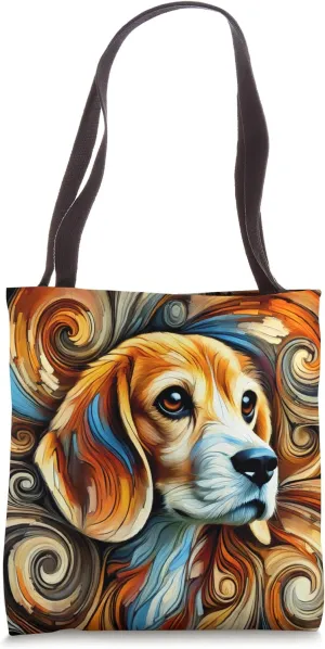 Cute Beagle Colourful Artwork Tote Bag