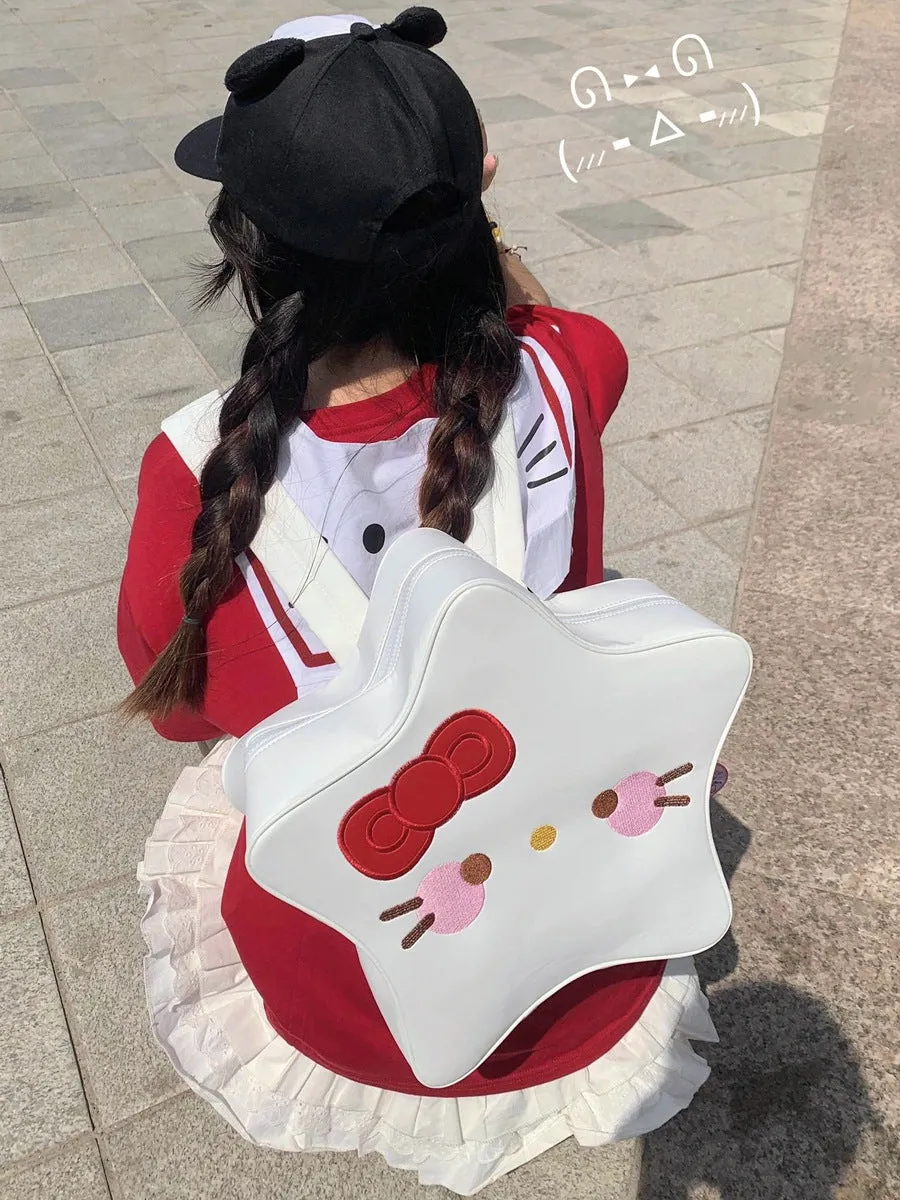Cute Cartoon Cat Five-pointed Star Large Capacity Backpacks