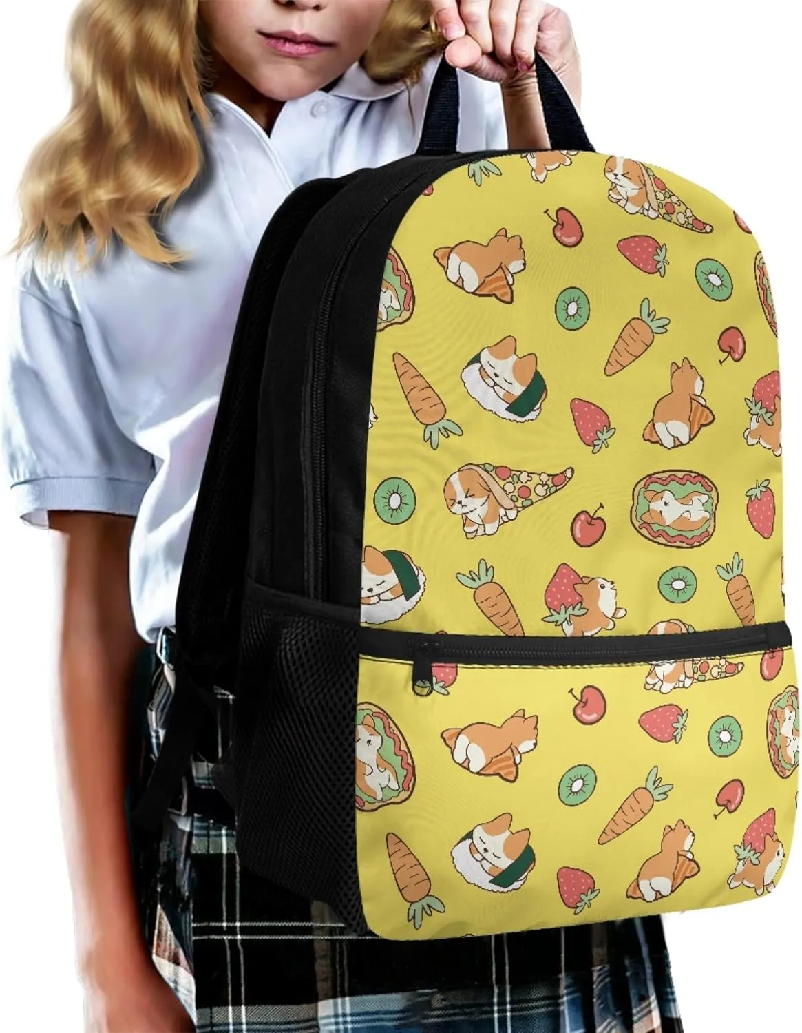 Cute Corgi Kids Backpacks for Preschool Boys Girls Bookbags for 6th th Grade Child School Bag for 5 to 14 Years Children Book Bags for Teen Daypack,Easy to Carry