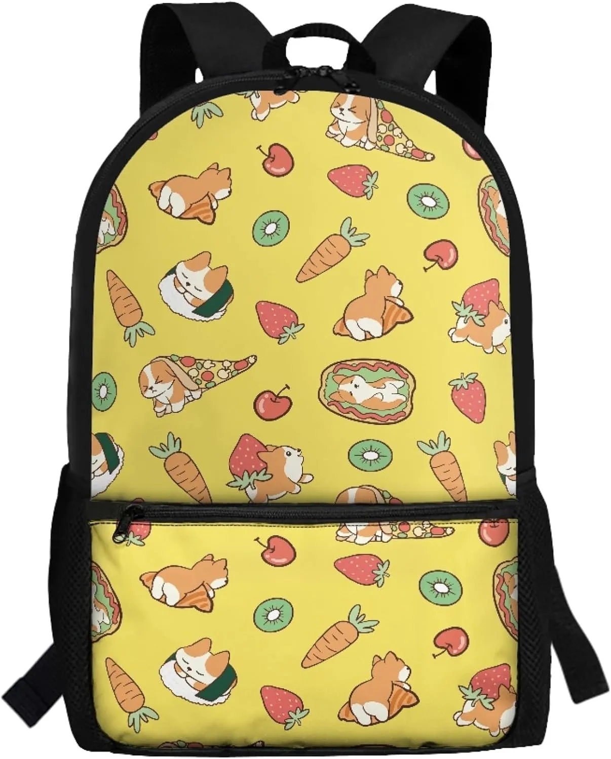 Cute Corgi Kids Backpacks for Preschool Boys Girls Bookbags for 6th th Grade Child School Bag for 5 to 14 Years Children Book Bags for Teen Daypack,Easy to Carry