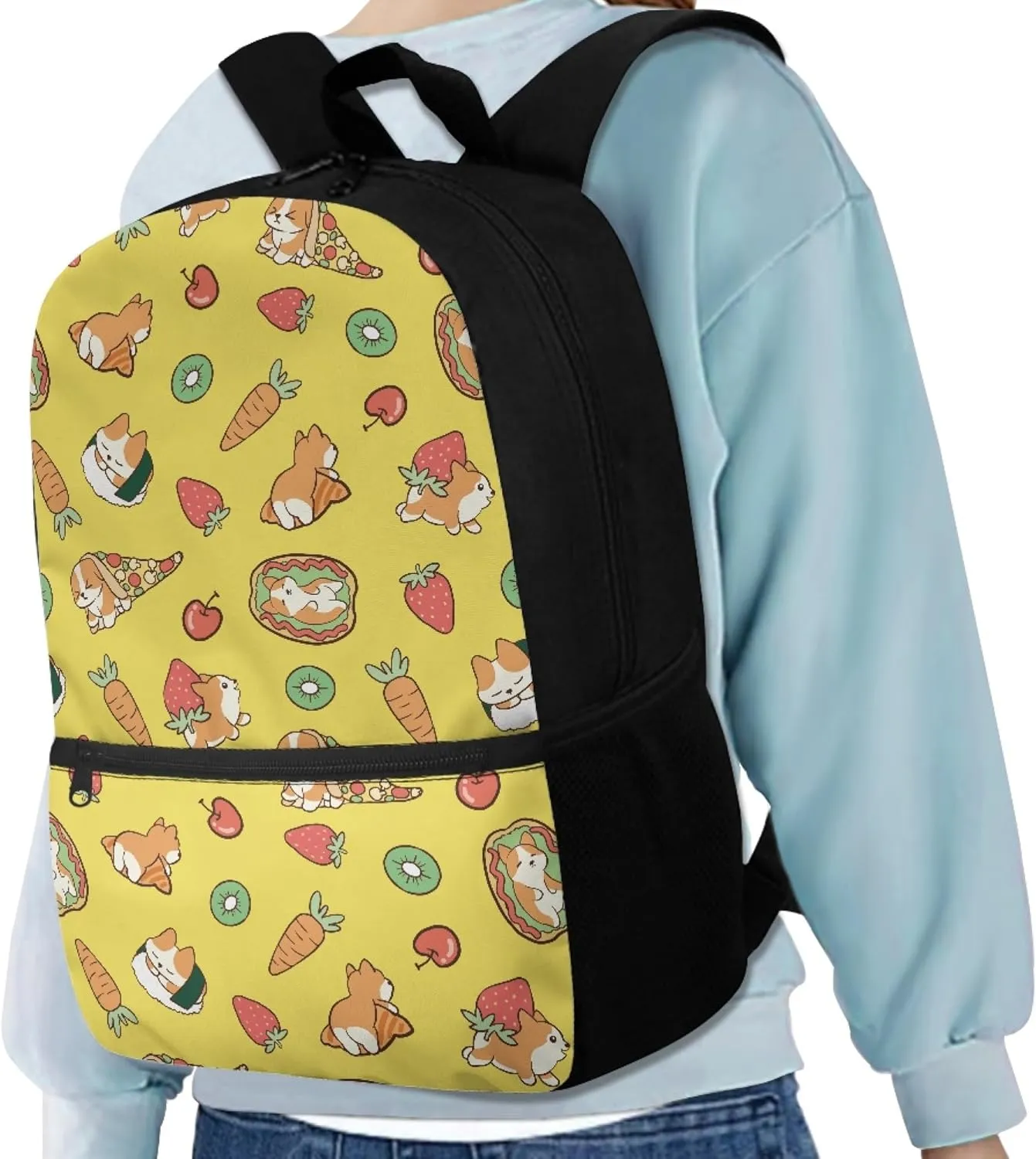 Cute Corgi Kids Backpacks for Preschool Boys Girls Bookbags for 6th th Grade Child School Bag for 5 to 14 Years Children Book Bags for Teen Daypack,Easy to Carry