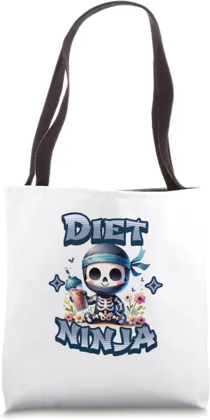 Cute Diet Ninja Protein Shake Skeleton Ninja Tote Bag