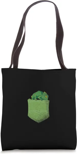 Cute Pocket Animal Lizard Reptile Tropical Chameleon Tote Bag