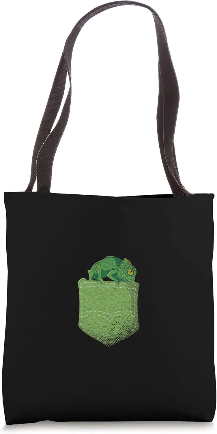 Cute Pocket Animal Lizard Reptile Tropical Chameleon Tote Bag