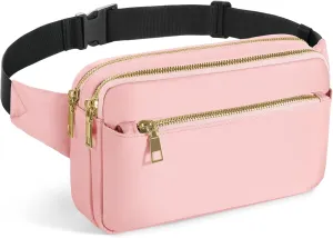 CXWMZY Fanny Packs for Women & Men, Fashion Waist Bag Hip Bum Bag with Multi-Pockets Large Capacity Cute Fanny Pack Casual Bum Bag for Disney Traveling Shopping Casual Cycling Running (Pink)