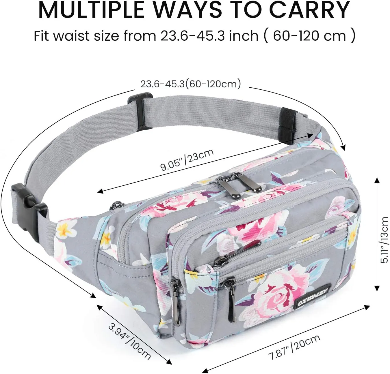 CXWMZY Fanny Packs For Women & Men Waist Pack Hip Bum Bag with Multi-Pockets Large Capacity Waterproof , for Disney Traveling Casual Cycling Running Hiking