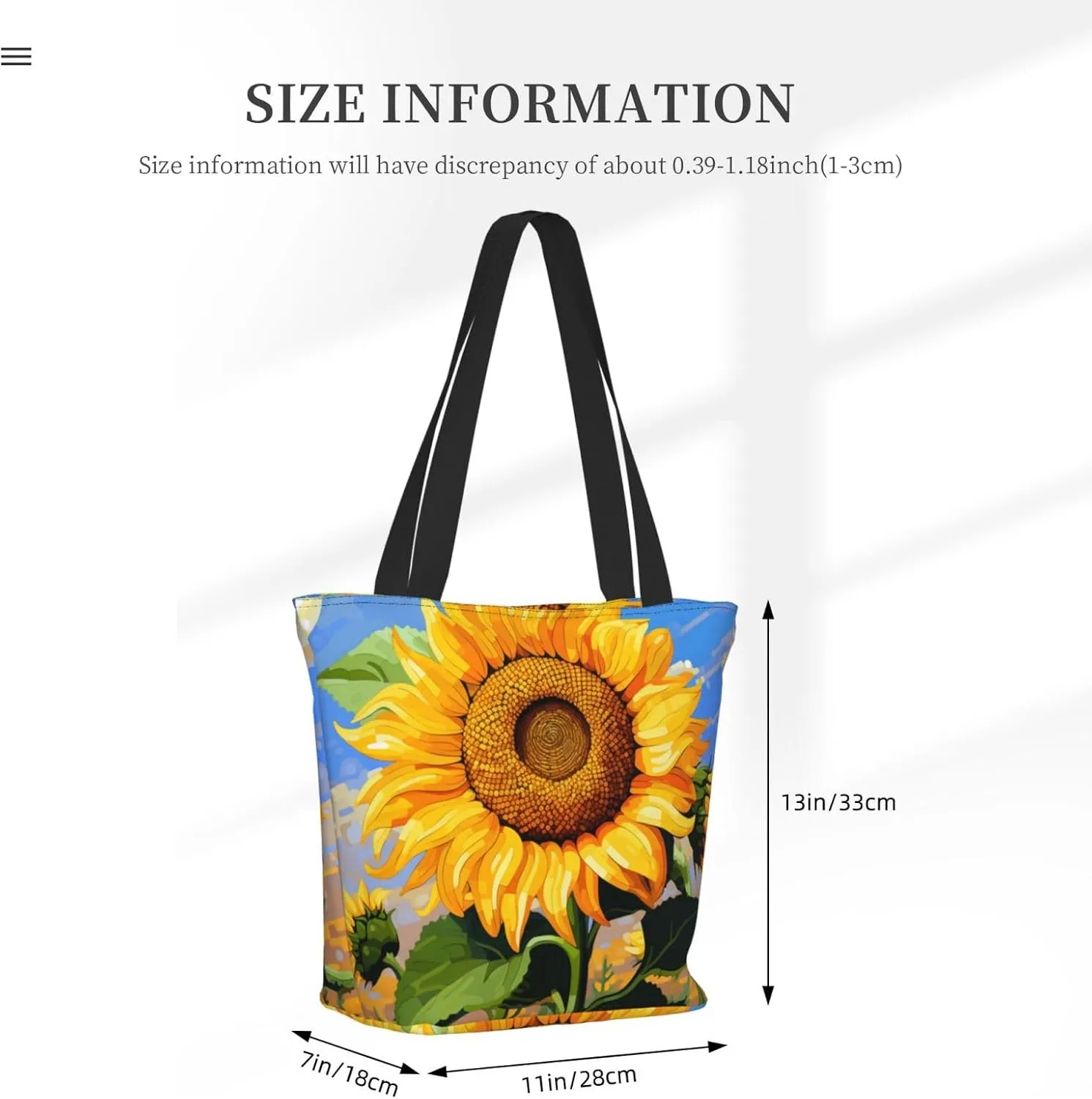DADABULIU Tote Bag Reusable Grocery Bag Shoulder Bags with Zipper for Travel Beach Shopping Work Over 12 Years Old