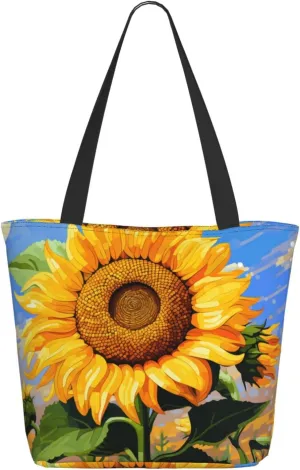 DADABULIU Tote Bag Reusable Grocery Bag Shoulder Bags with Zipper for Travel Beach Shopping Work Over 12 Years Old