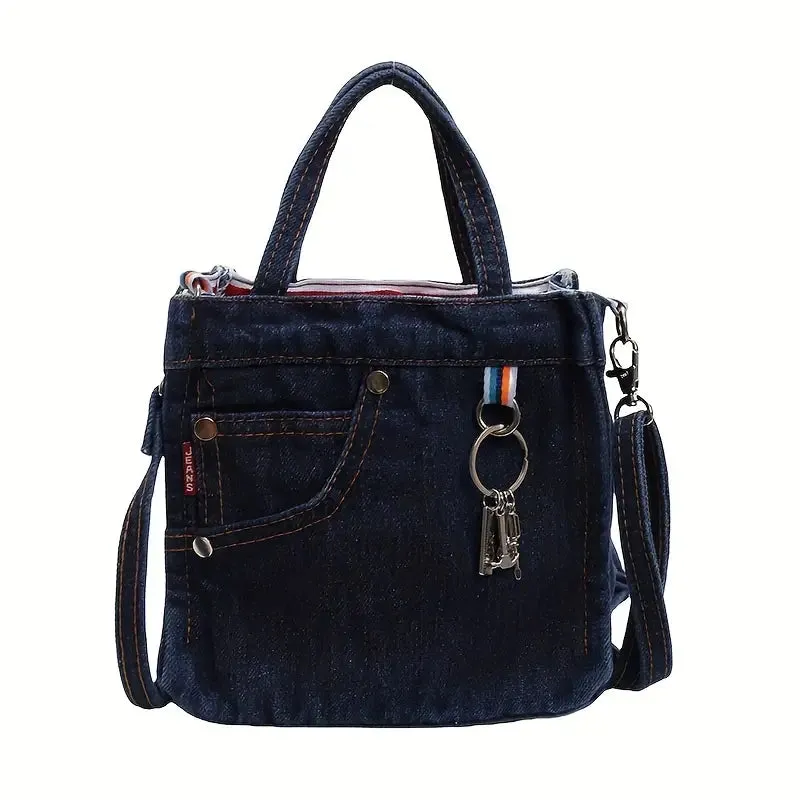 Dahlia | Denim Tote Bag with Dual-Carrying Options