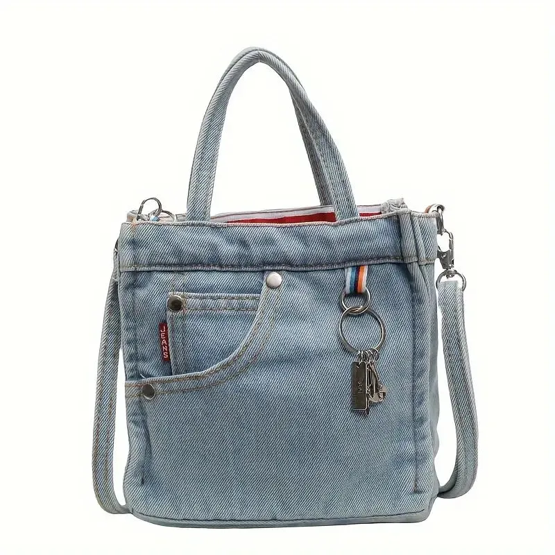 Dahlia | Denim Tote Bag with Dual-Carrying Options