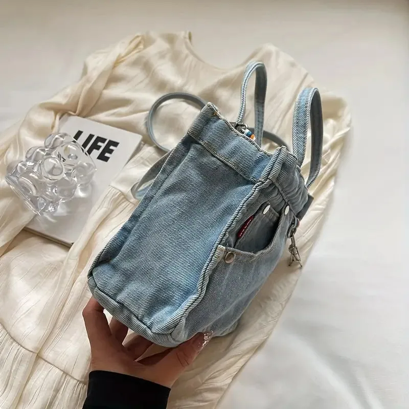 Dahlia | Denim Tote Bag with Dual-Carrying Options