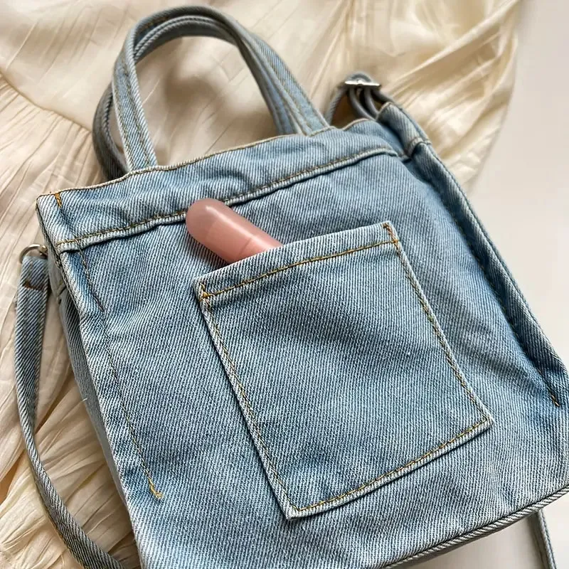 Dahlia | Denim Tote Bag with Dual-Carrying Options